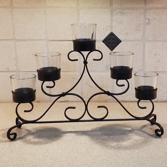 Decorative Scrolled Votive Candle Holder Centerpiece - Picture 1 of 7